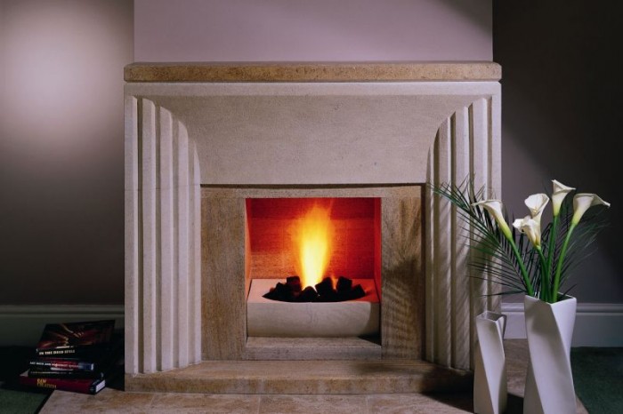 Modern Portland Stone Fireplace by Ian Knapper